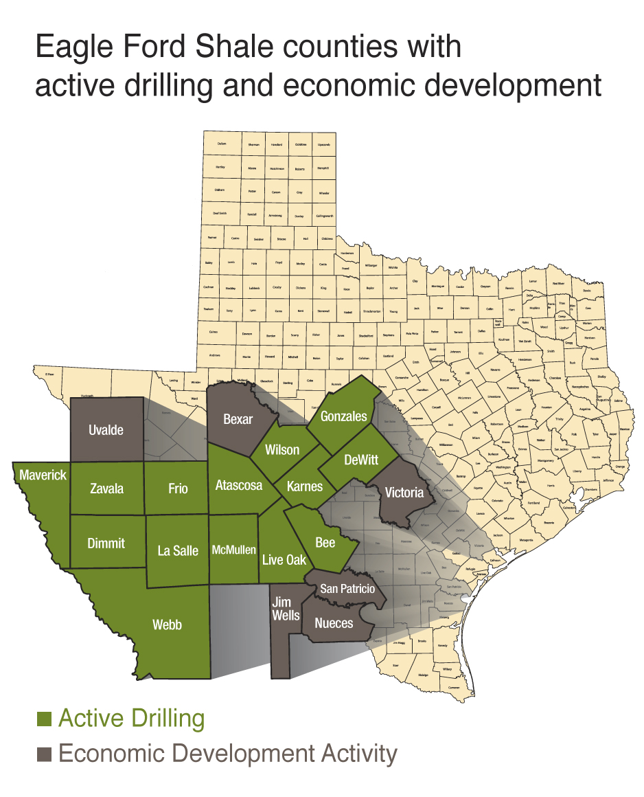 Eagle Ford Shale - 20 county map of Texas