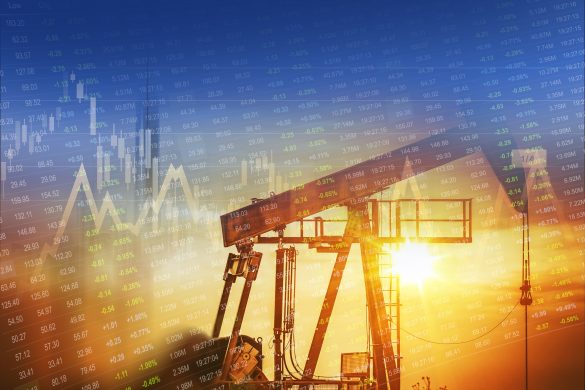 Crude Oil and Energy Companies Stock Investment Concept Graphic.