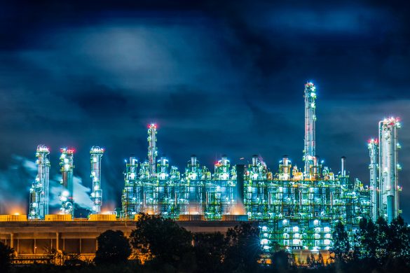 Refinery plant at night